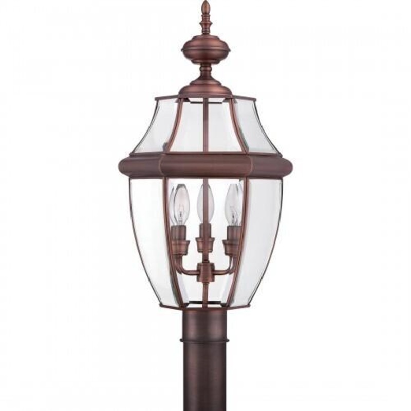 Quoizel NY9043AC Newbury Outdoor post aged copr 3l Outdoor Lantern