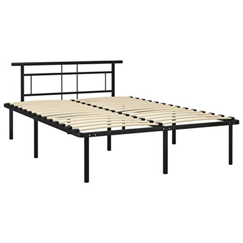Tidyard Giroletto Nero in Metallo 140×200 cm,Facile da Montare/Costruzione in Metallo,Facile da Montare