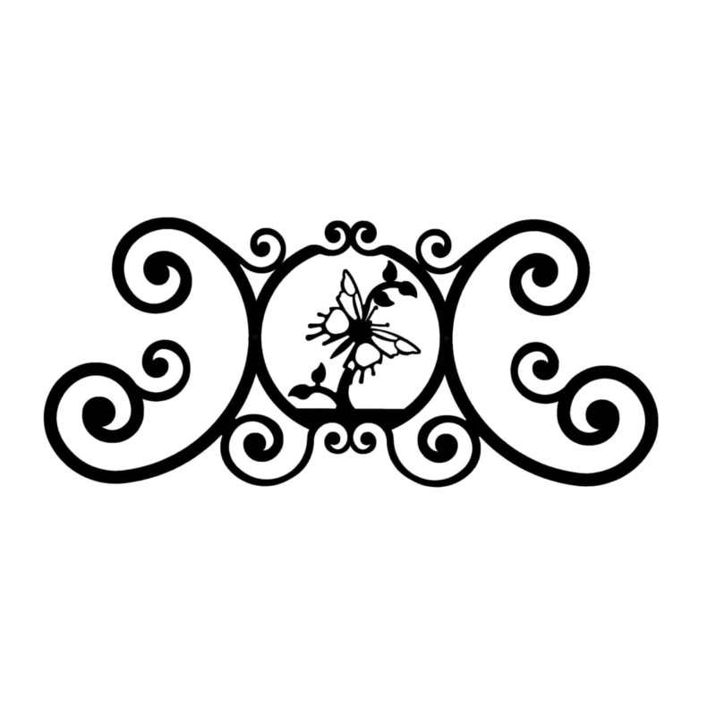 Village Wrought Iron HP-OD-38 Butterfly Over Door Plaque