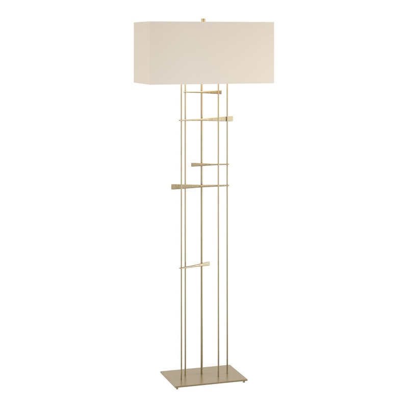 Cavaletti Floor Lamp Soft Gold Flax Shade (SE)