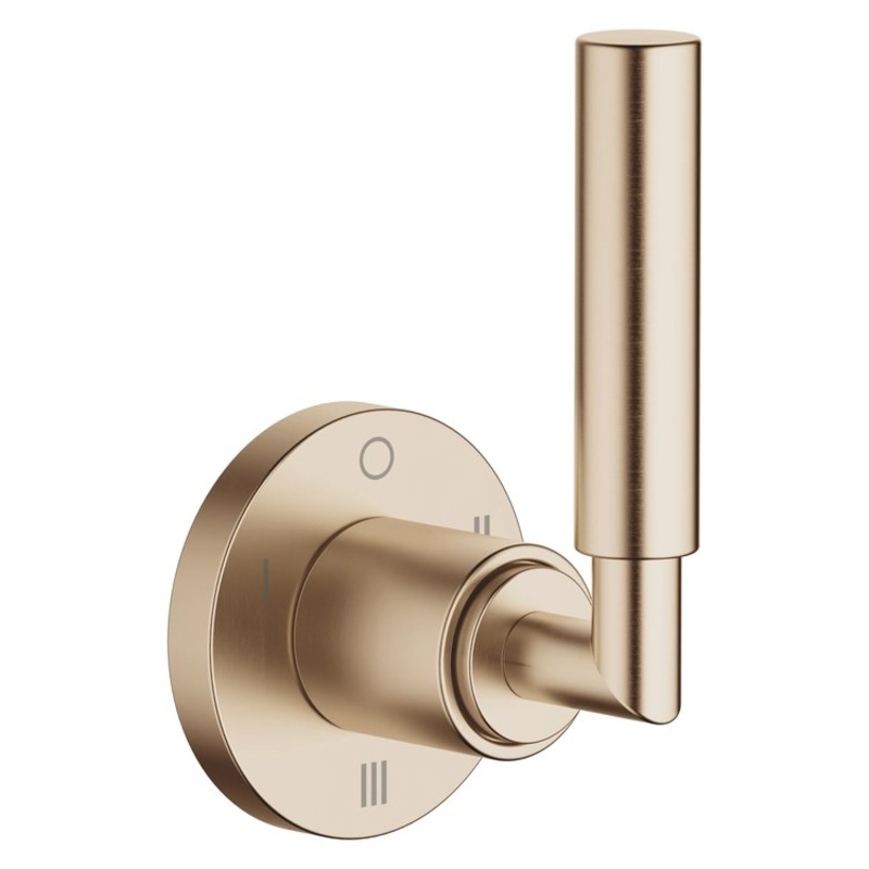 Diverter Trim TARA Wall Mount Concealed Three-Way with Shut-Off Function Brushed Champagne 1 Lever ADA