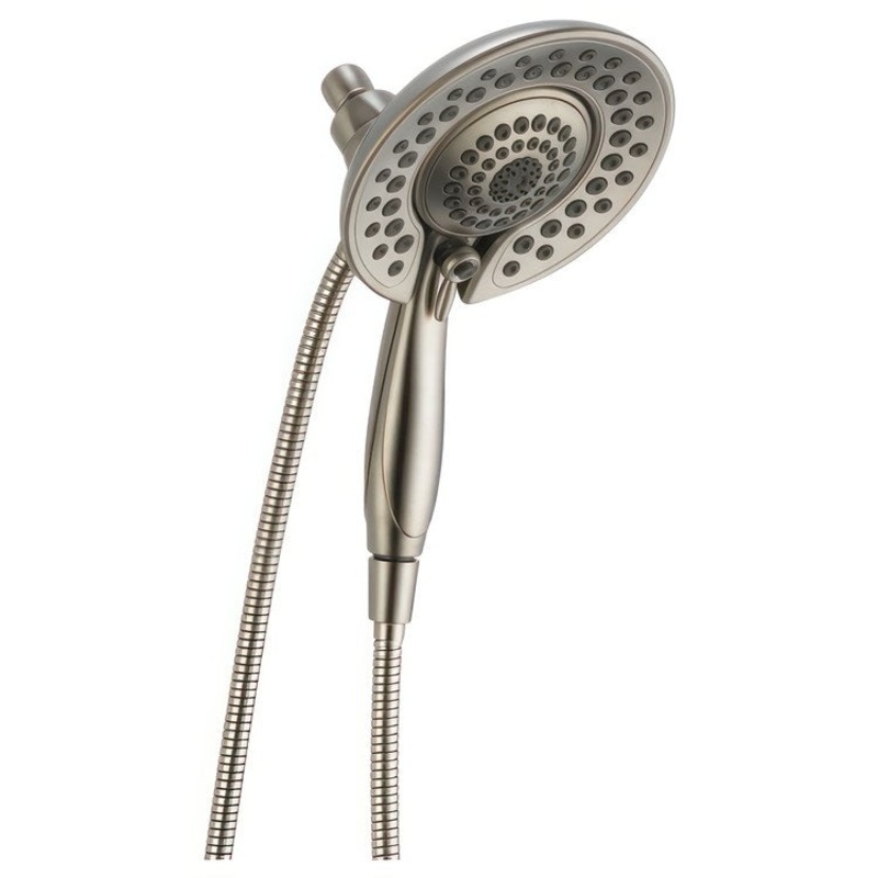 Handshower Combination In2ition Universal Showering Components 2-In-1 Lumicoat Stainless WaterSense 5 Function 6-13/16 Inch Includes 60-82 Inch Stretchable Metal Hose 1.75 Gallons per Minute