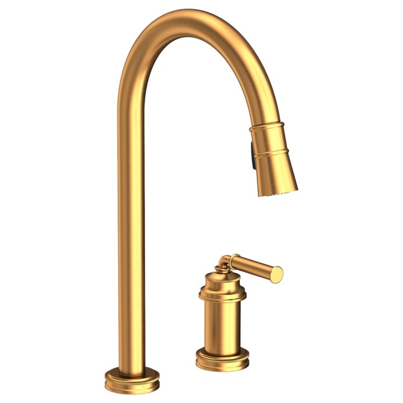 Kitchen Faucet Taft 1 Lever ADA Satin Gold PVD Pull Down Spout Height 10-1/5 Inch 1.8 Gallons per Minute