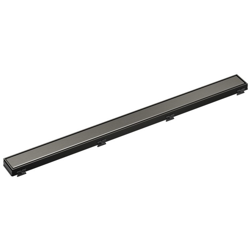 Linear Drain Trim Reversible with Dual Grate Installation 36 Inch Black Stainless Stainless Steel for Rough-In DR73360