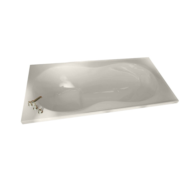 MAAX 100073-055-007 Melodie 66 x 33 Acrylic Alcove Center Drain Aerofeel Bathtub in Biscuit
