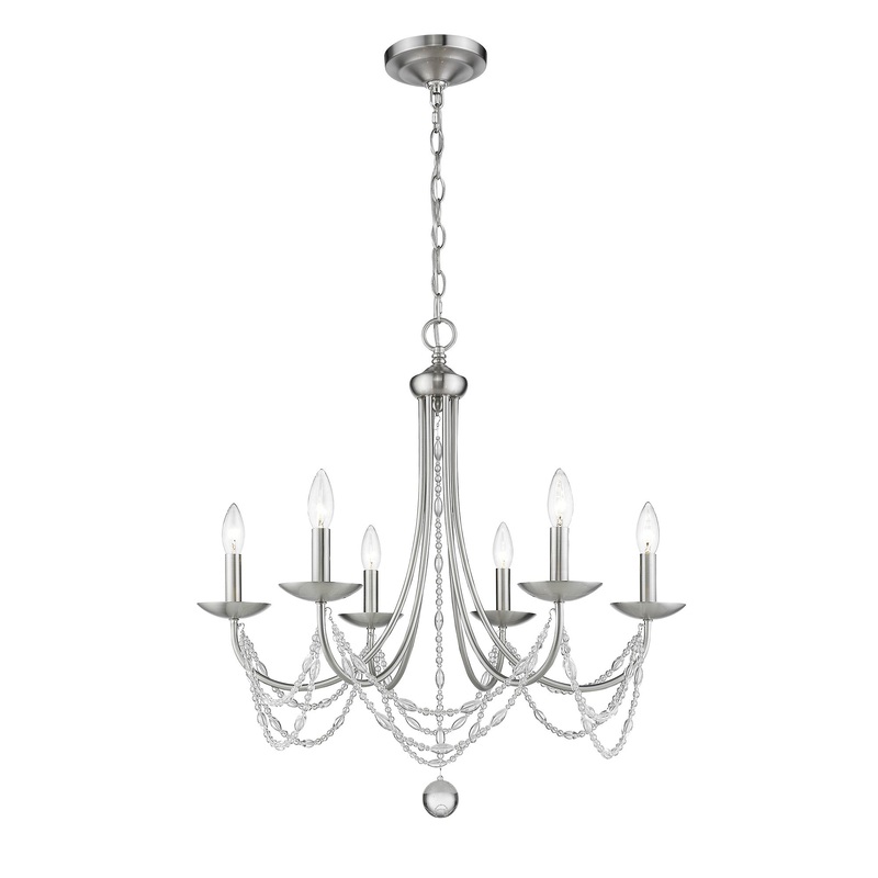 Mirabella 6 Light Chandelier in Pewter