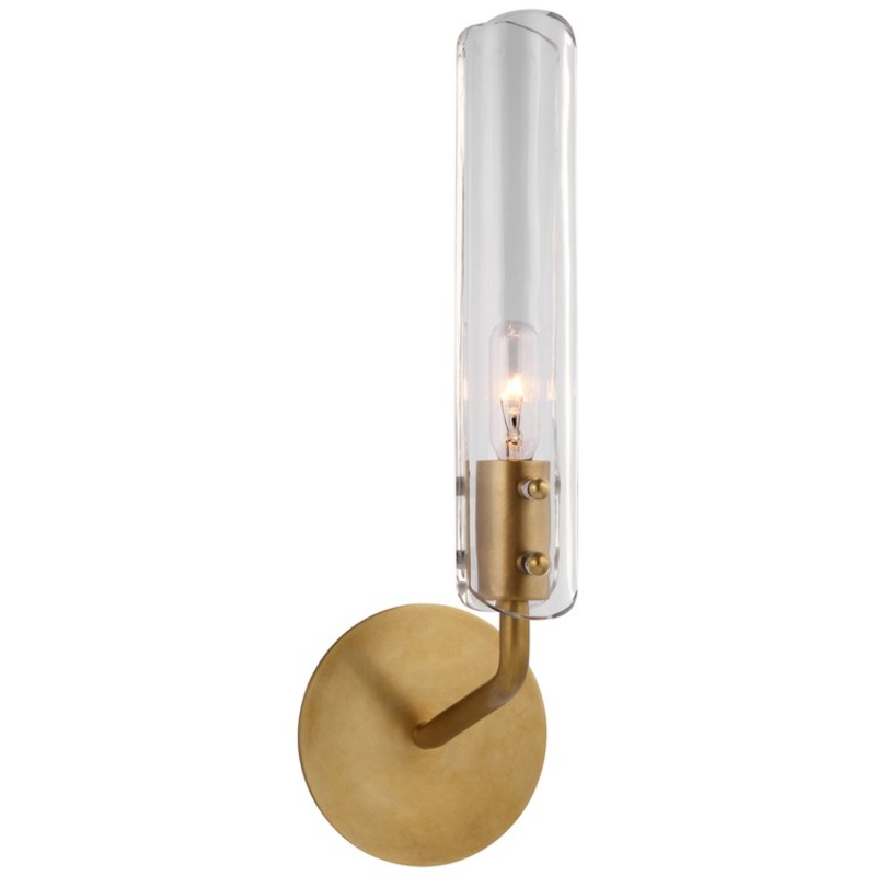 Sconce Casoria 1 Lamp Hand Rubbed Antique Brass Clear