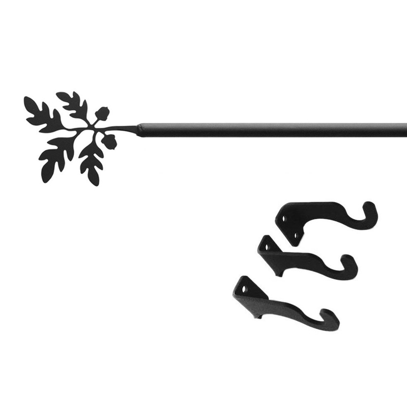Village Wrought Iron CUR-93-112-S Acorn Curtain Rod LG (Hardware is INCLUDED)