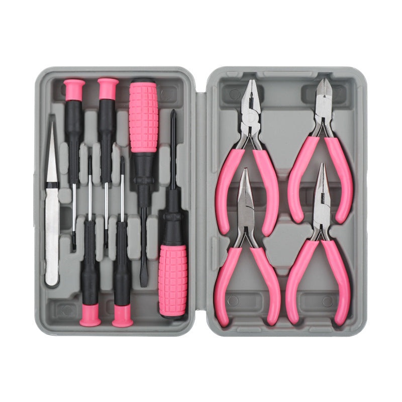 11-Piece Precision Craft & Jewelry Making Tool Kit with Portable Case – Pliers, Screwdrivers & Tweezers for DIY Projects(green)