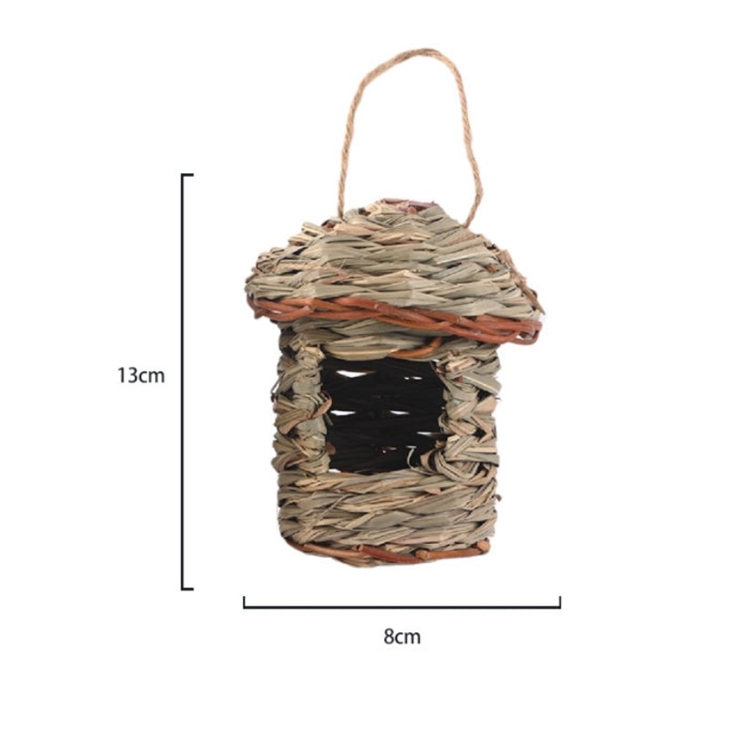 3-Piece Handcrafted Natural Grass Bird Nest – Eco-Friendly Pet Garden Decor(13*8cm)