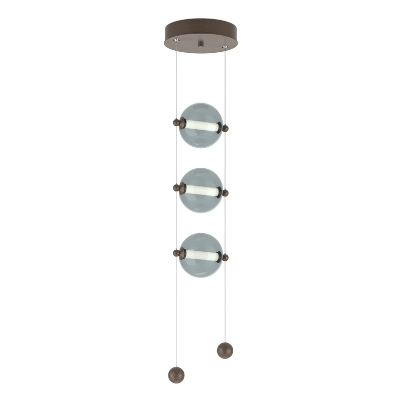 Abacus 3-Light LED Pendant Bronze Cool Grey Glass (YL)