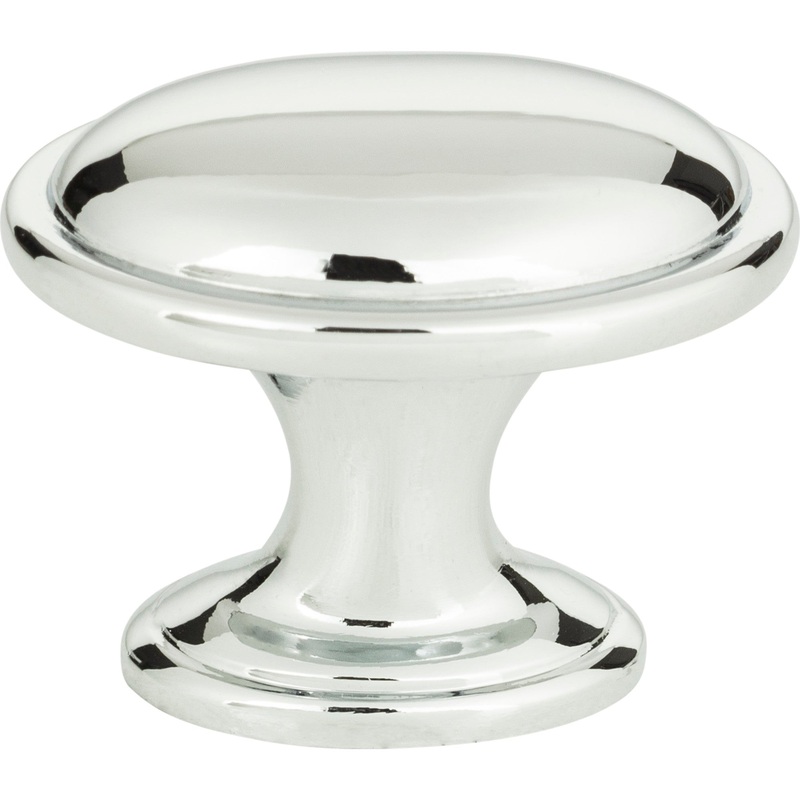 Atlas Homewares Austen Oval Knob 1 5/16 Inch Polished Chrome