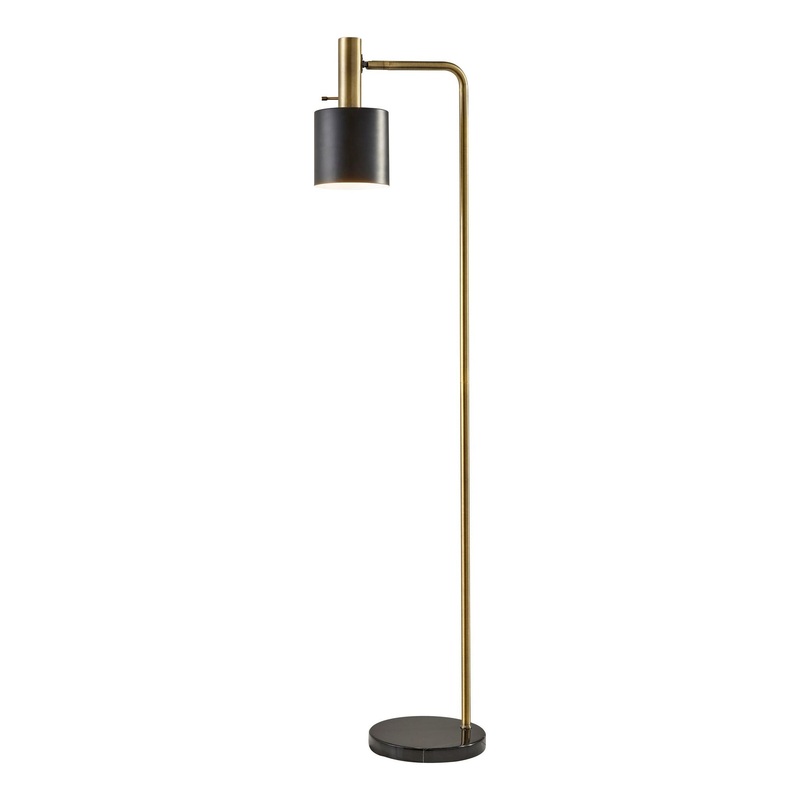 Emmett Floor Lamp Antique Brass & Black