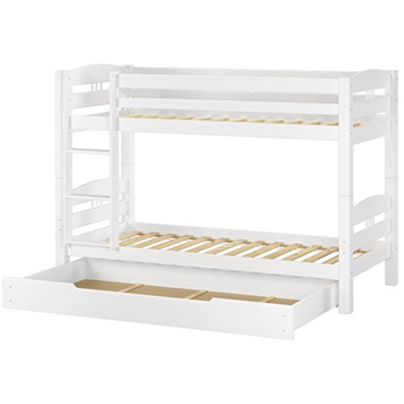 Erst-Holz Letto Castello Bianco 90×200 per Bambini divisibile con doghe rigide e cassettone 60.10-09 W S1