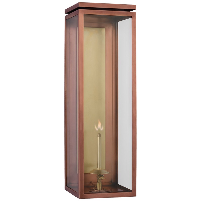 Gas Wall Lantern from the Fresno Gas Collection in Soft Copper Finish by Visual Comfort Signature