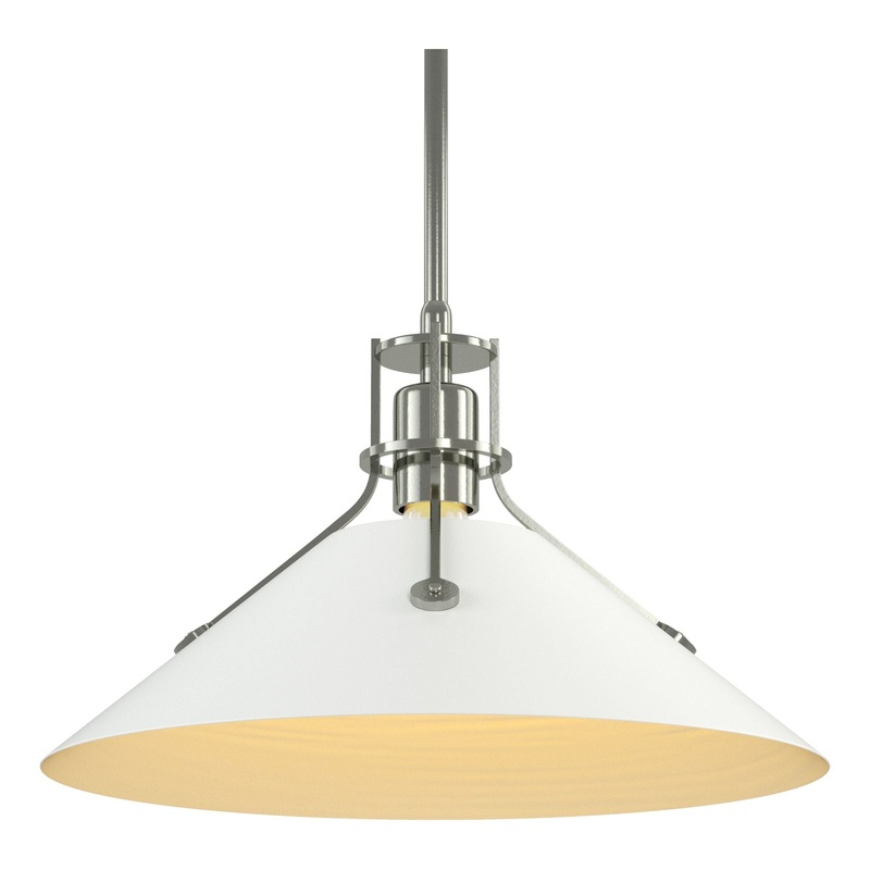 Henry Medium Steel Shade Pendant Sterling White