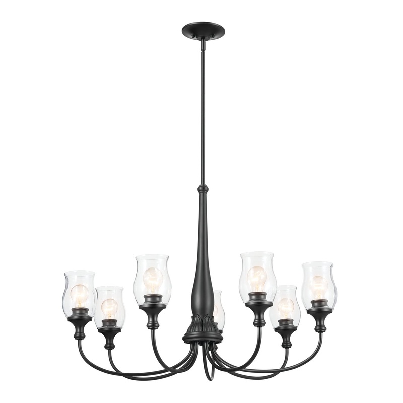 Kichler 52469BK Seven Light Chandelier, Black