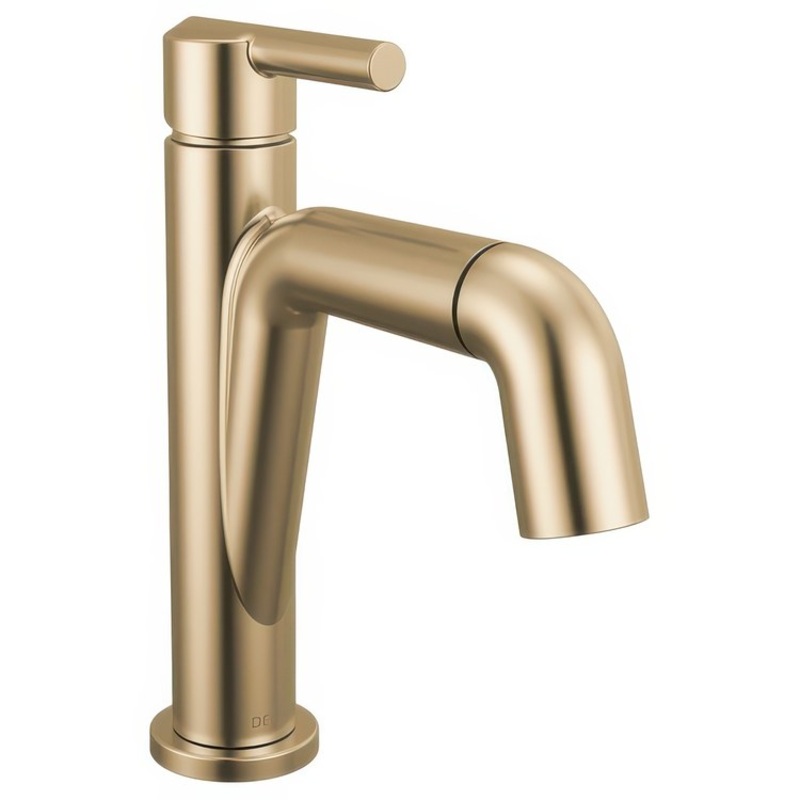 Lavatory Faucet Nicoli 1 Lever ADA WaterSense Champagne Bronze 1.2 Gallons per Minute Deck Mount Pop-Up 1 Hole