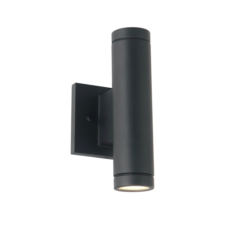 LED Outdoor Wall Sconce from the Portico Collection in Matte Black Finish by Justice Designs