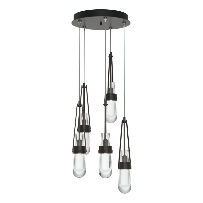Link 5-Light Clear Glass Pendant Oil Rubbed Bronze