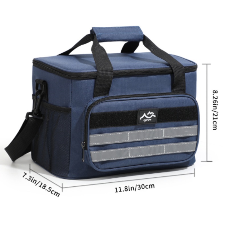 Navy Blue Versatile Large-Capacity Picnic Insulated Bag – Detachable Shoulder Strap & Ice Pack