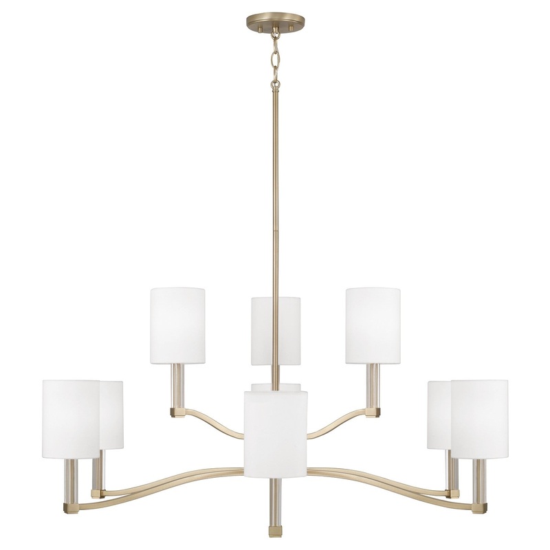 Nine Light Chandelier from the Ingrid Collection in Matte Brass Finish by Capital Lighting