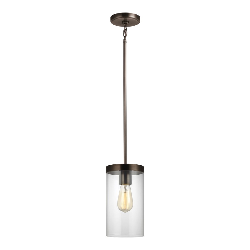One Light Pendant from the Zire Collection in Brushed Oil Rubbed Bronze Finish by Visual Comfort Studio