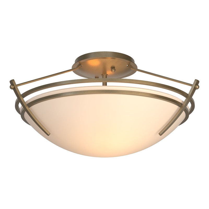 Presidio Tryne Small Semi-Flush Soft Gold Opal Glass (GG)