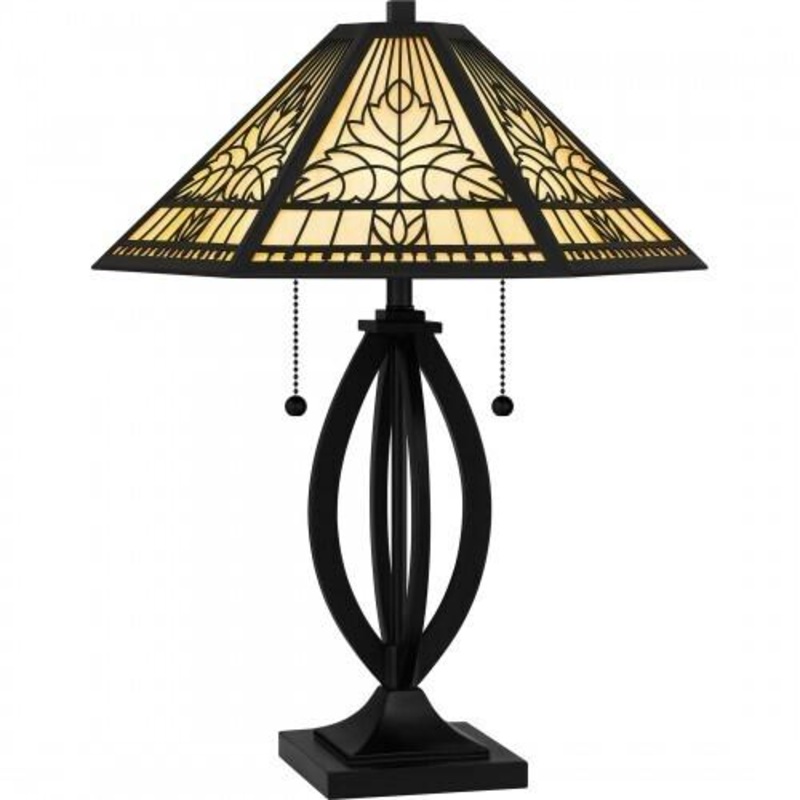 Quoizel TF6151MBK Tiffany Table lamp tiffany 2 lights matte black Table Lamp