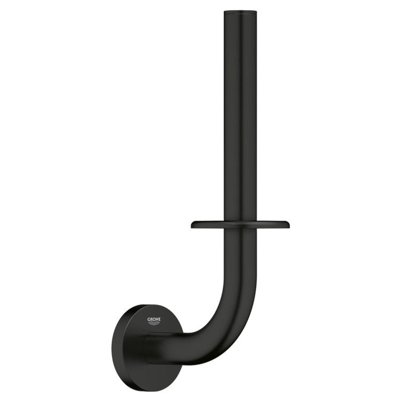 Toilet Paper Holder Essentials Spare Matte Black Metal Wall Mount
