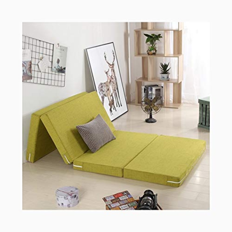 YANGLY 8 Centimetri di Spessore Materasso Pieghevole Multifunzione 4 Fold Materasso for I Giochi di Gioco, Picnic, Yoga, Tatami (Color : Green, Size : 47x79inch)
