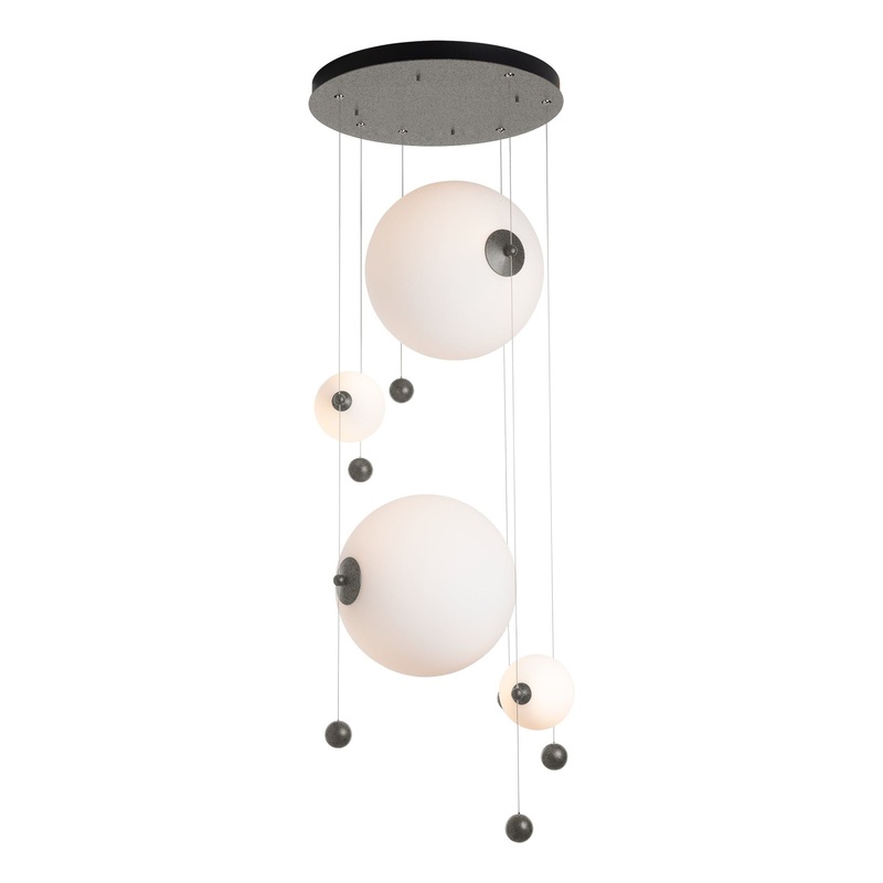Abacus 4-Light Round LED Pendant Natural Iron Opal Glass (GG)