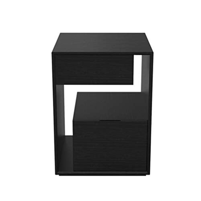 Bedside table Comodini Comodino Nordic Stretto Comodino Moderno Minimalista Camera da Letto Stoccaggio Armadietto Laterale Armadio Minimalista Vento Mini Lato (Color : Black, Size : 47 * 38 * 30cm)