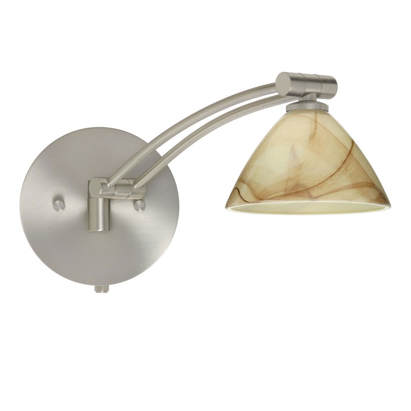 Besa 1WW-174383-SN Domi One Light Swing Arm Wall Sconce Satin Nickel (Discontinued)