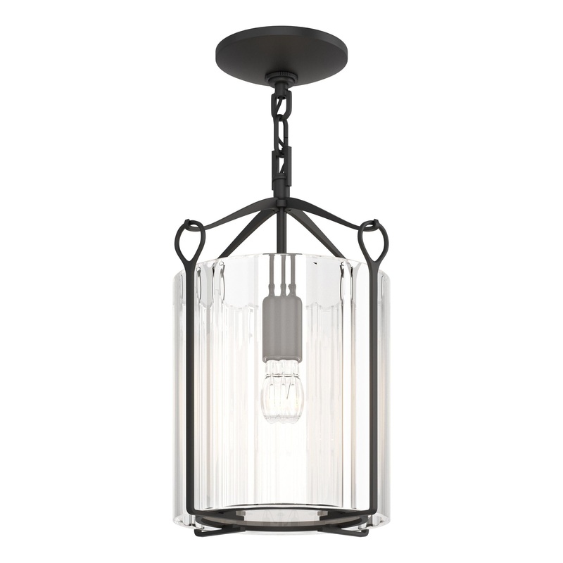 Bow Semi-Flush Black Clear Glass (ZM)