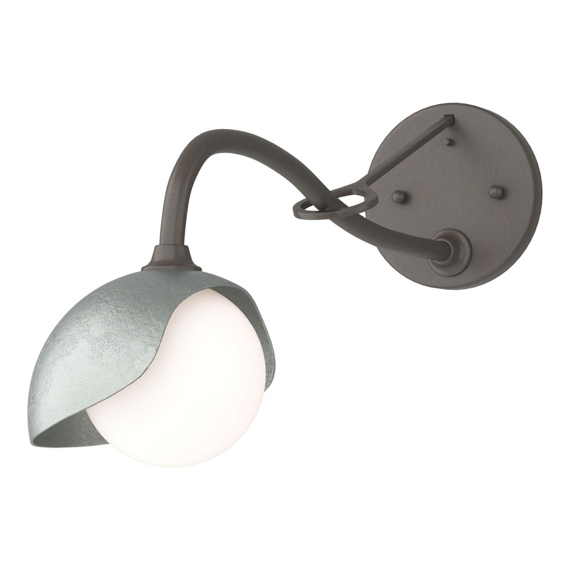Brooklyn 1-Light Single Shade Long-Arm Sconce Dark Smoke Vintage Platinum