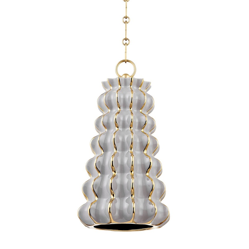 Corbett Lighting 394-10-CGG Esperanza One Light Pendant Ceramic Gloss Gray (Discontinued)