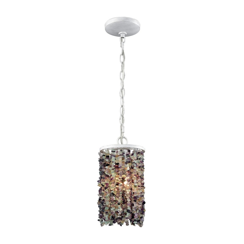 ELK Home 65340/1-LA Agate Stones One Light Mini Pendant Off White
