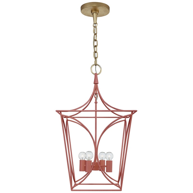 Four Light Lantern from the Cavanagh Collection in Coral And Gild Finish by Visual Comfort Signature