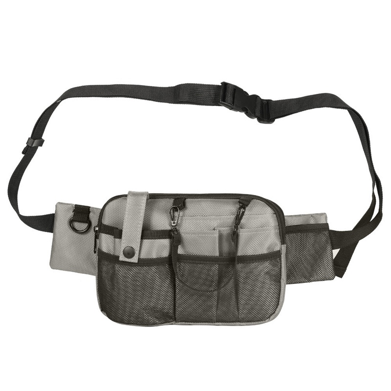 Grey and Black Nurse Utility Belt Bag – Multi-Pocket Medical Organizer Waist Pack for Tools & Essentials