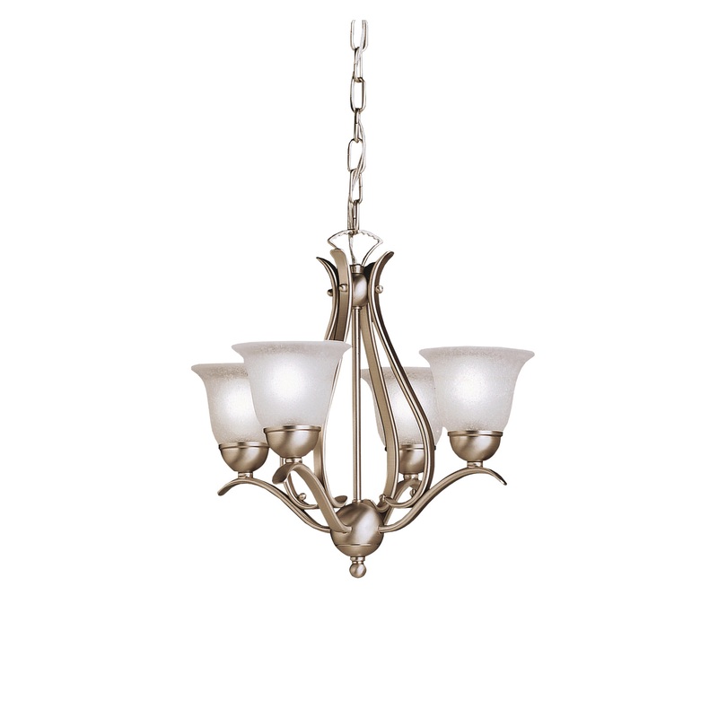 Kichler 2019NI Four Light Mini Chandelier, Brushed Nickel