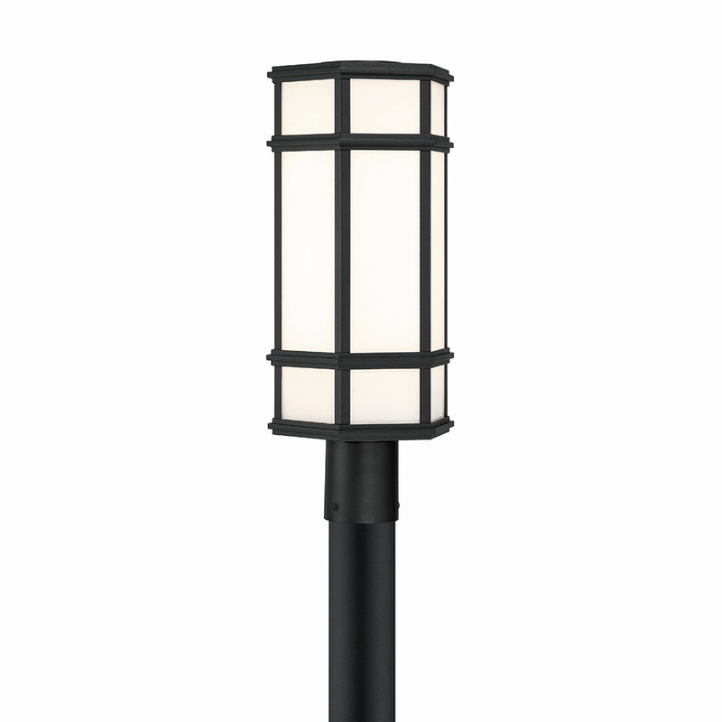 LED Outdoor Post Mount from the Monte Collection in Satin Black Finish by Eurofase