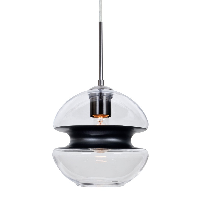 One Light Pendant from the Hula 8 Collection in Satin Nickel Finish by Besa