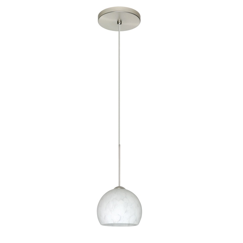 One Light Pendant from the Palla Collection in Satin Nickel Finish by Besa