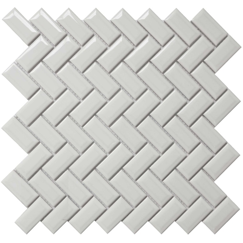 Roca Tile Usa Inc United States Ceramic Tile Cc Mosaics Ii Bright White Diamond Herring Porcelain Mosaics. Ufcc119-12Mt 1 Sheet = .86 Sq. Ft
