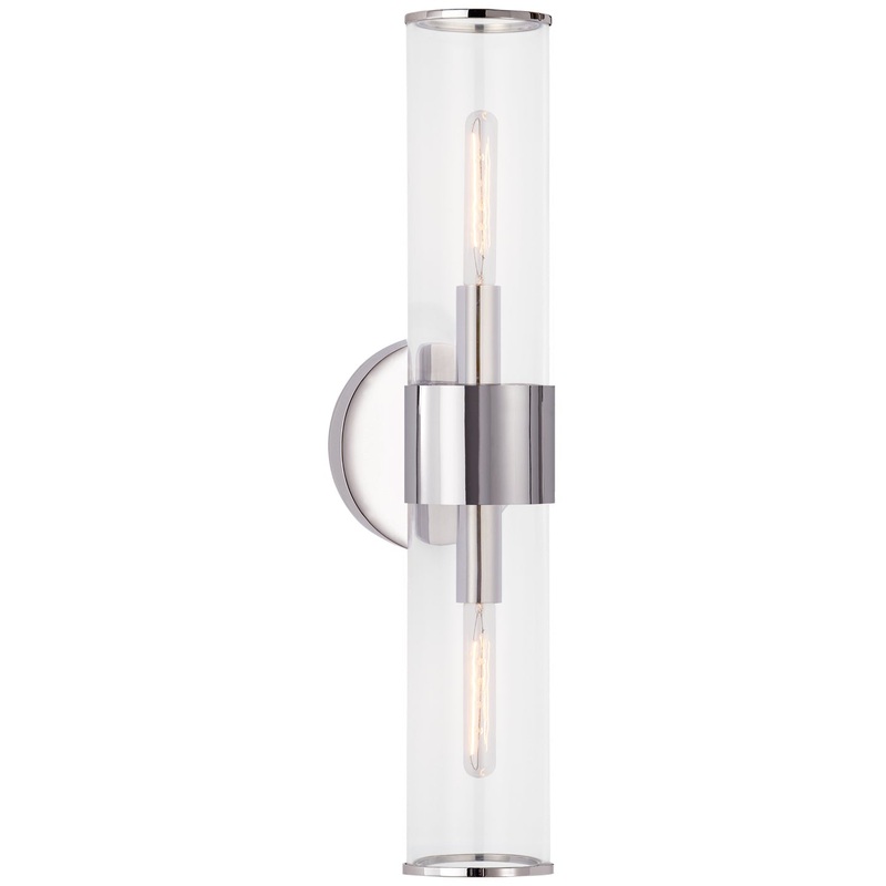 Two Light Wall Sconce from the Liaison Collection in Polished Nickel Finish by Visual Comfort Signature