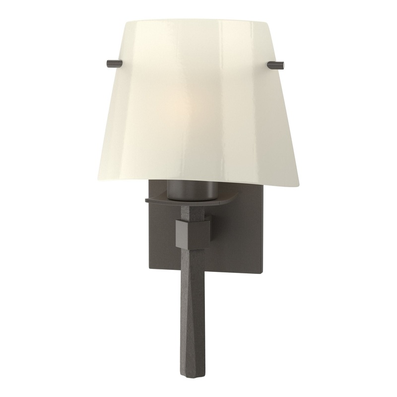 Beacon Hall Half Cone Glass Sconce Dark Smoke Ivory Art Glass (CC)