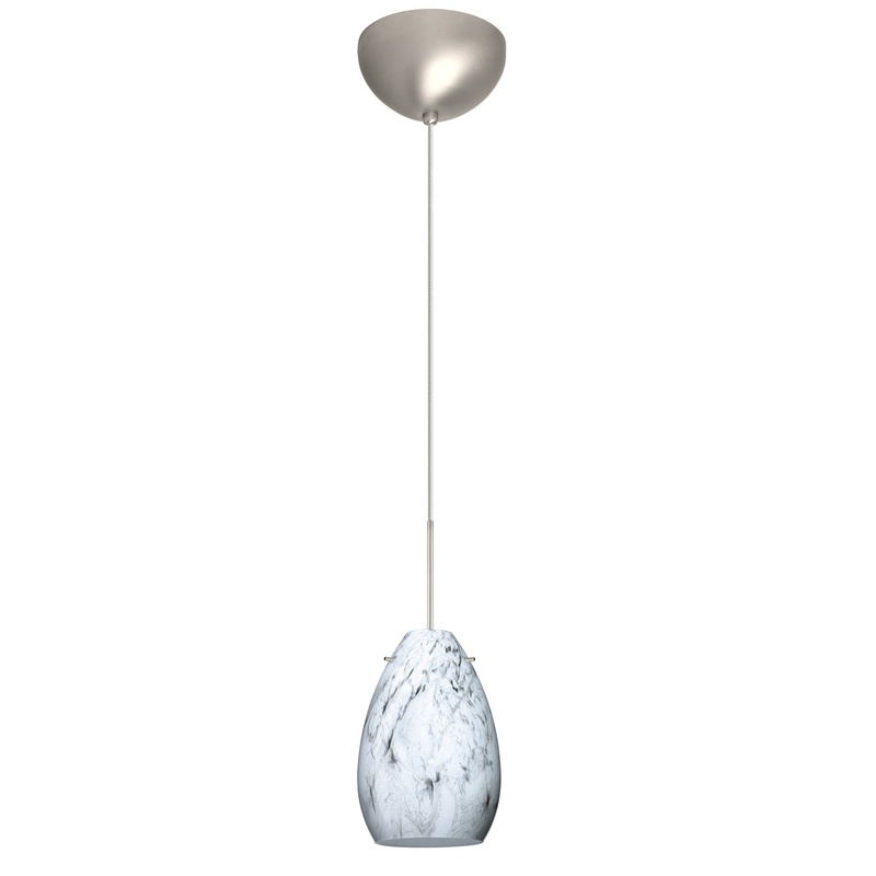 Besa 1XC-1713MG-LED-SN Pera One Light Pendant Satin Nickel