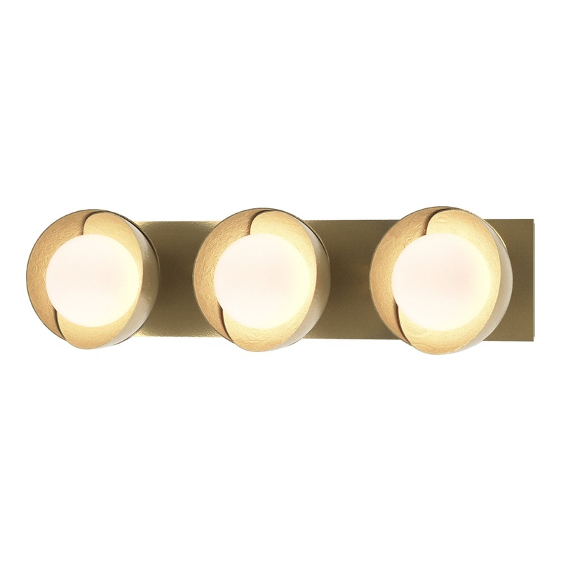Brooklyn 3-Light Straight Double Shade Bath Sconce Modern Brass Modern Brass