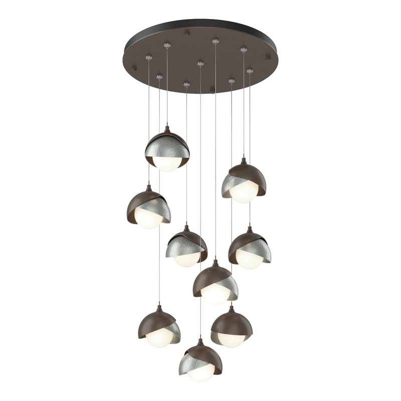 Brooklyn 9-Light Double Shade Pendant Bronze Vintage Platinum